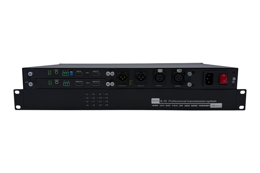 1路双向4K60HZ HDMI卡侬头音频光端机