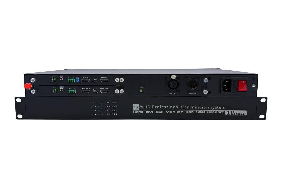 1路双向4K60HZ HDMI卡侬头音频光端机
